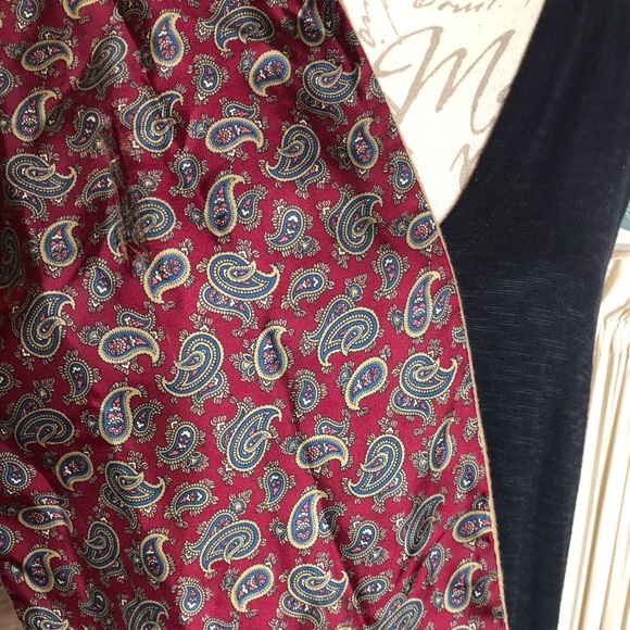 VINTSGE CHRISTIAN DIOR RED PAISLEY/TAN FABRIC LONG SCARF - Picture 2 of 16